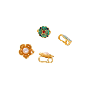 18K包金保色哑金压襟扣手链扣钩扣吊坠卡扣diy手串收尾连接扣配件