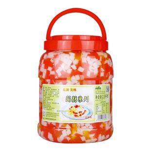 太湖美林彩色椰果蒟蒻2.5KG *6桶装奶茶店专用原料三色椰果水晶果