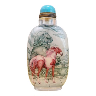 匠心独韵衡水内画鼻烟壶龙马精神文创国风新年礼物生肖马文艺摆件
