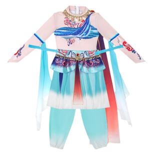 儿童敦煌飞天舞蹈演出服男女童长袖敦煌舞一眼千年反弹琵琶表演服
