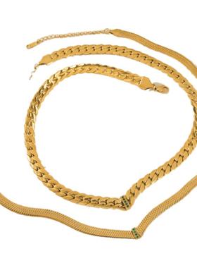 DASEIN ACC欧美秋季夸张小众时尚通勤风多色可水洗高保色锆石项链