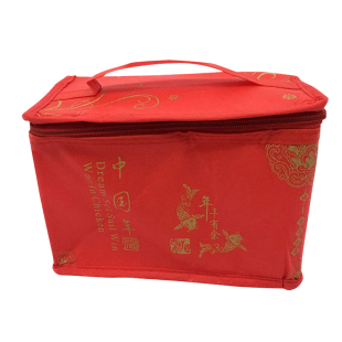 工厂现货 无纺布铝箔保温袋小号迷你手提便当包 冷藏冰包通版红色