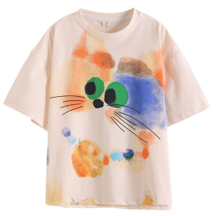 女童短袖T恤夏季2026新款大童夏款洋气卡通上衣儿童韩版时髦夏装