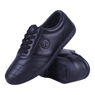 巧武秋冬季新款太极鞋男女真皮牛筋底武术练功鞋加绒加厚保暖棉鞋