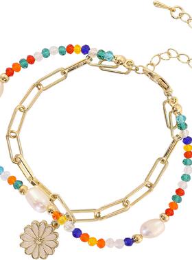 小众花迹夏日雏菊花朵新款手链