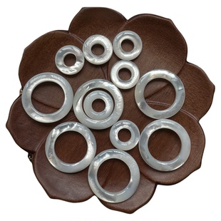 白蝶贝跑环平安扣diy文玩饰品挂件配件材料贝壳环