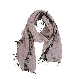 随性美拉德风丨手工毛边Cashmere100%纯山羊绒围巾女冬季2025新款