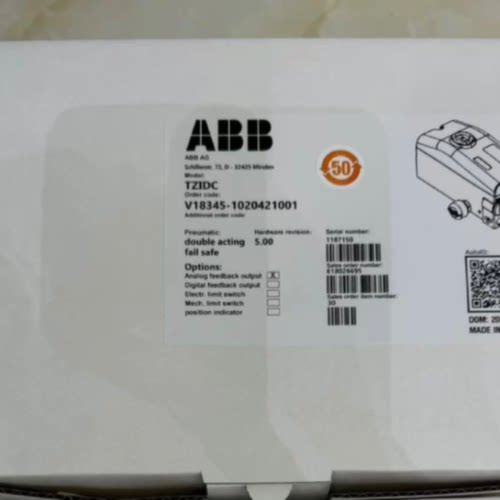 议价ABB阀门定位器V18345-1020521001/1020221001/1020121001