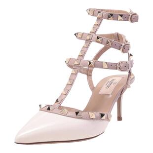 VALENTINO 女士环绕式踝带铆钉装饰尖头高跟鞋凉鞋 2S0375 VNW