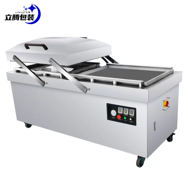 全自动双室真空包装机多型号定制食品化工凹槽真空封口机干湿两用
