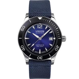 Union格拉苏蒂宇联德国诺拉敏斯蓝盘潜水日历男腕表手表