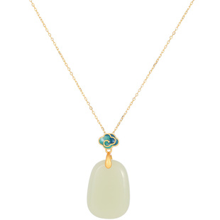 【紫罗兰正版】云然S925纯银和田玉项链女高级感锁骨链生日礼物