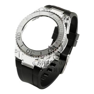 农家橡树GA-21002110B2100改装游艇透明表壳氟橡胶带手表配件男