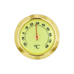车载夜光款温度计湿度计迷你家用37mm迷你镶嵌式金属自动机械式