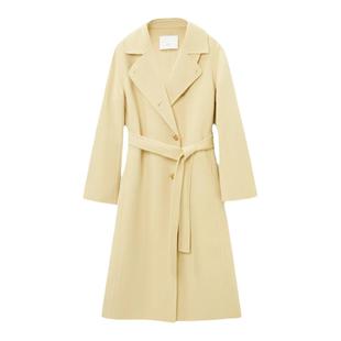 OVV秋冬新款女装可拆卸高领单排扣随附腰带中长款大衣