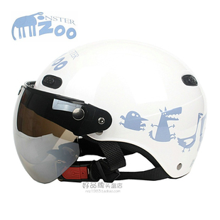 台湾EVO动物园白电动摩托车头盔安全帽男女3c认证防晒紫外线夏季