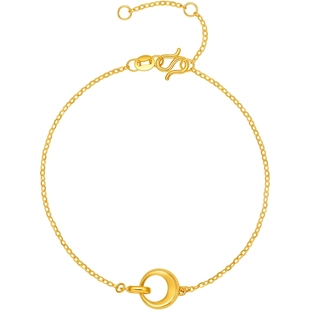 周六福黄金计价5G足金手链闪耀环月流光首饰上弦月系列新年礼物