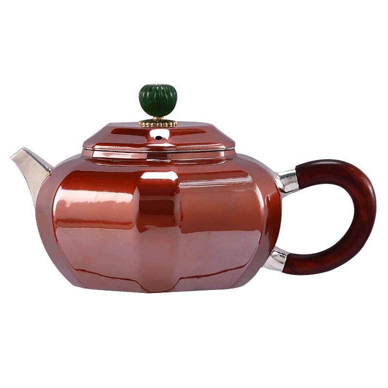 好茗天银壶999六方铜家用茶具