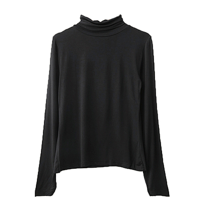 莫代尔堆堆领长袖修身风打底衫