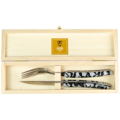 claude牛骨黑檀木礼盒刀叉套装