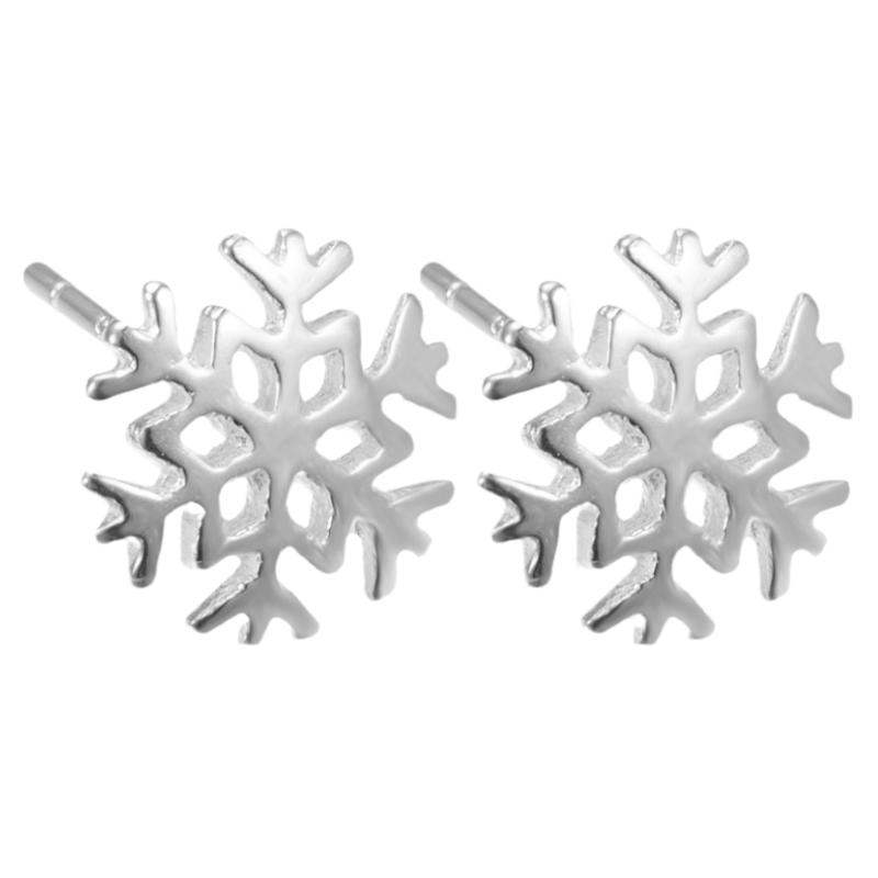 日韩s925纯银雪花耳钉时尚耳饰