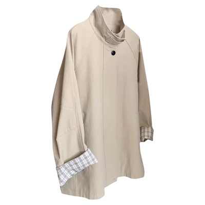 气质修身中长款立领风衣外套女