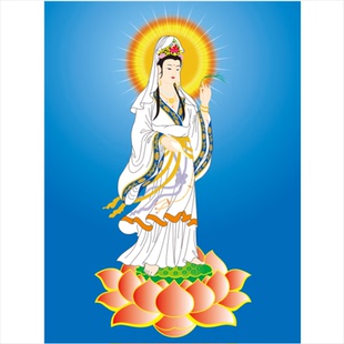 观世音菩萨图送子观音海报贴画客厅中堂佛像画像寺庙家用供奉壁画