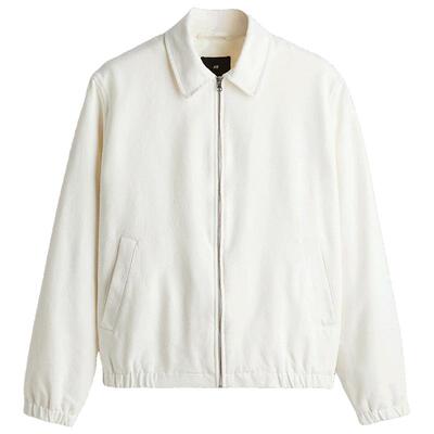 HM男装夹克冬季宽松拉链前襟翻领时尚哈灵顿夹克1262246