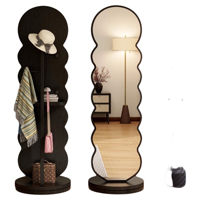 乐远旋转穿衣镜挂衣一体镜子