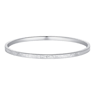 潮宏基铂雅碎碎冰铂金手镯PT950开口镯子轻奢爆闪生日礼物送女友