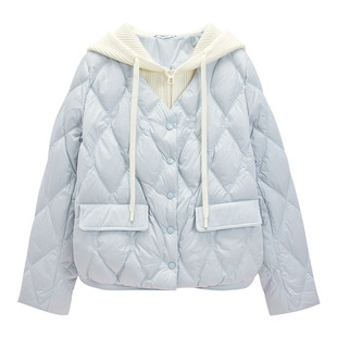 IEF/爱依服【微胖】连帽羽绒服2025冬新款大码女装保暖假两件外套