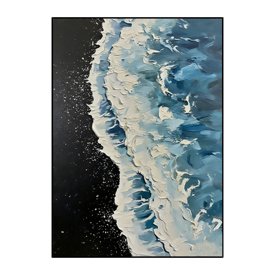 简约现代蓝色海景客厅抽象装饰画