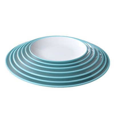 密胺商用圆盘仿瓷盖浇饭盘子