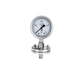 安徽天康压力表不锈钢隔膜耐震YNML-100B螺纹法兰型DN25衬四氟