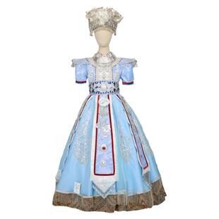 租赁女童少数民族彝族苗族侗族高山族演出服独唱装大凉山的金索玛