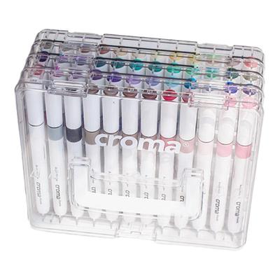 歌马直液式软头丙烯马克笔可叠色