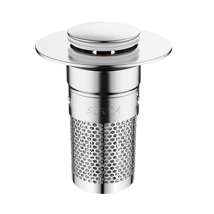 铜面盆弹跳芯浴盆不锈钢漏水塞洗脸池下水器按压式过滤网过滤神器