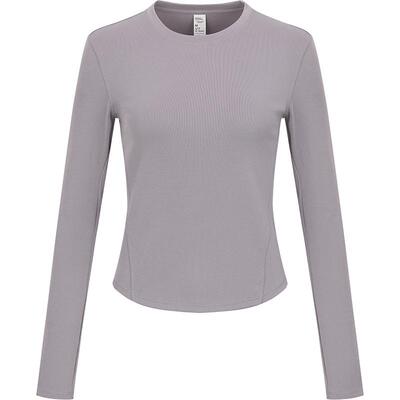 本来BENLAI女士圆领长袖T恤春季新款修身内搭短上衣BNS450012