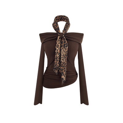 Babes【焦糖星芒】大码多穿性感辣妹显瘦挂脖收腰显瘦加绒上衣冬