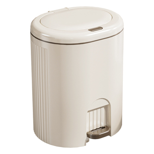 家用垃圾桶按压+脚踏20L长筒形客厅卧室加厚塑料桶厨房卫生间纸篓