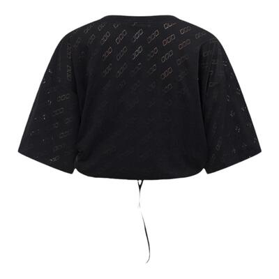 LJ短袖女抽绳短T上衣罩衫