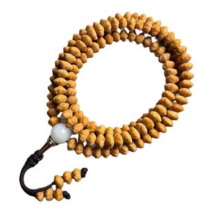 安徽九华山金叶莲花菩提籽佛珠手持飞碟念珠招财项链金钱子男女串