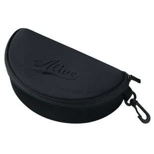超大太阳眼镜盒防压收纳护目镜盒风镜墨镜盒黑色便捷运动镜粗拉链