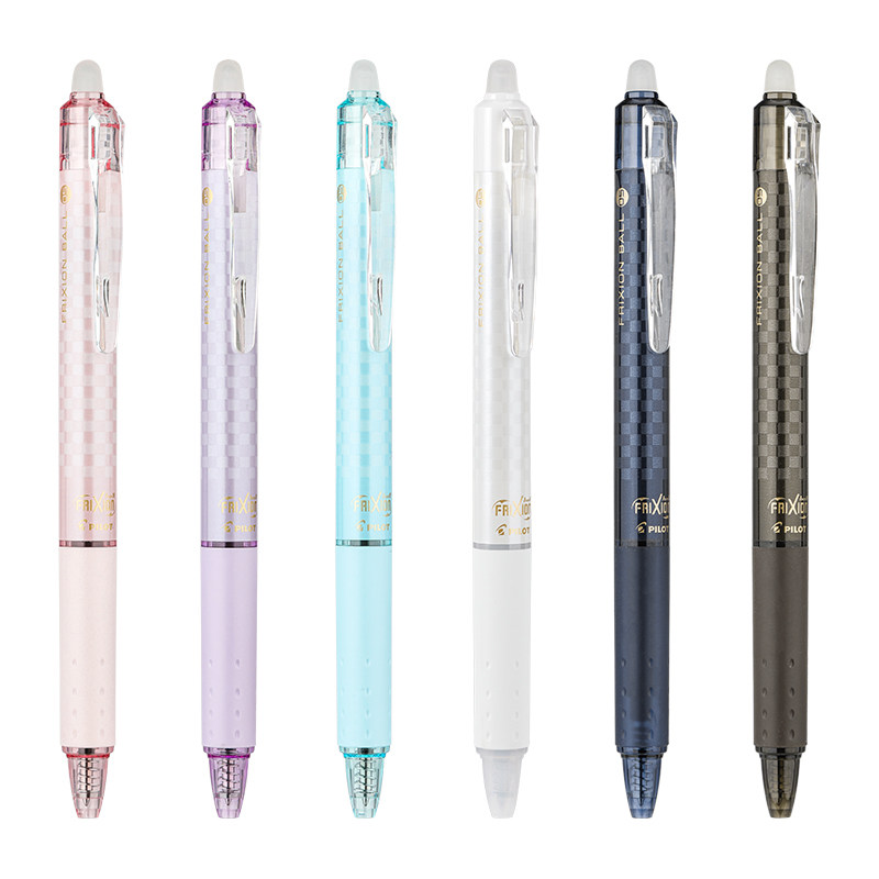 百乐官方旗舰店日本Pilot格纹温控可擦笔frixion学生时尚颜值LFBK-23EF摩摩擦0.5按动式可擦中性笔