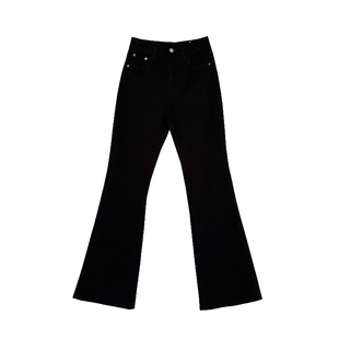 瘦瘦裤闭眼入~黑色加绒微喇牛仔裤女秋冬2025新款显瘦马蹄阔腿裤