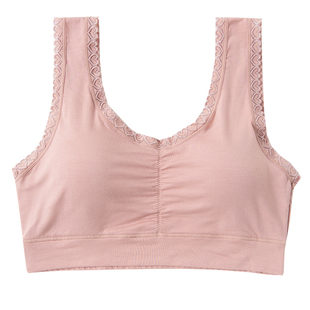 妈妈内衣女无钢圈运动大妈美背文胸背心式纯棉胸罩中老年夏季薄款