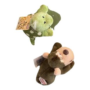 蠢萌可爱狮子毛绒冰箱铁卡通动物猴子磁铁贴后视镜公仔摆件BH168