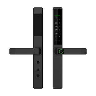 断桥铝窄边推拉门指纹锁阳台平移铝合金门智能锁办公室玻璃刷卡锁