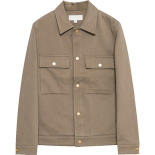 EHE男装棉质弹力复古通勤简约翻领休闲短款夹克男外套春季新款