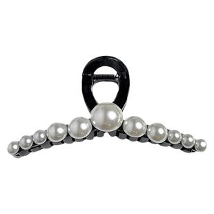 珍珠抓夹女2025新款高级感发夹后脑勺盘发发量多超大号鲨鱼夹头饰